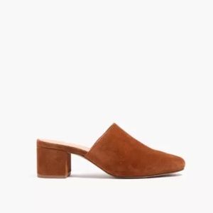 Madewell Brown Suede Heeled Mule- Size 10- Brand New